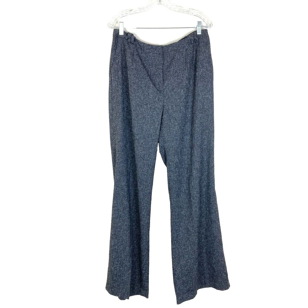 NWT UK Style French Connection Women's Pants Size 12 Gray Tweed Bootcut Business